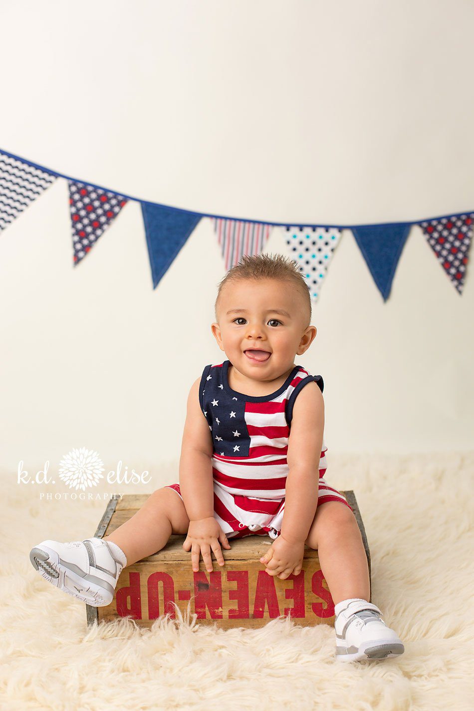 Fourth of July baby photos by Pueblo children's photographer K.D. Elise Photography.